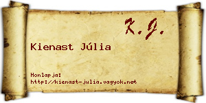 Kienast Júlia névjegykártya
